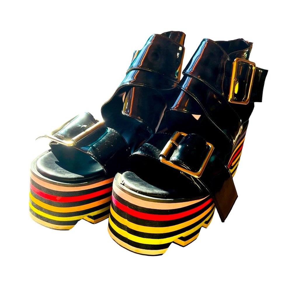 Current Mood Patent Faux Leather Platform Sandals